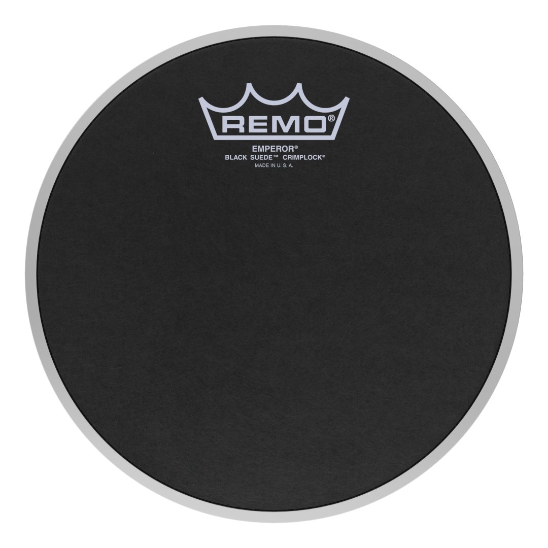 Remo ES-0808-MP Emperor Black Suede Crimplock Tenor Drumhead. 8"