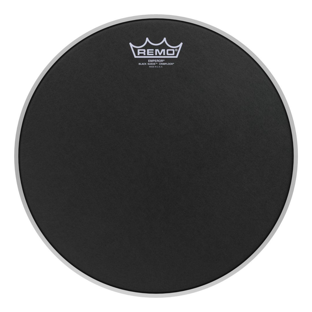 Remo ES-0813-MP Emperor Black Suede Crimplock Tenor Drumhead. 13"