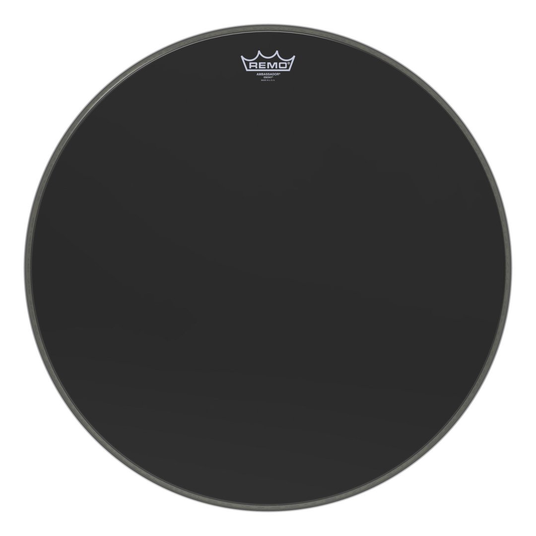 Remo ES-1022-00 Ambassador Ebony Bass Drumhead. 22"