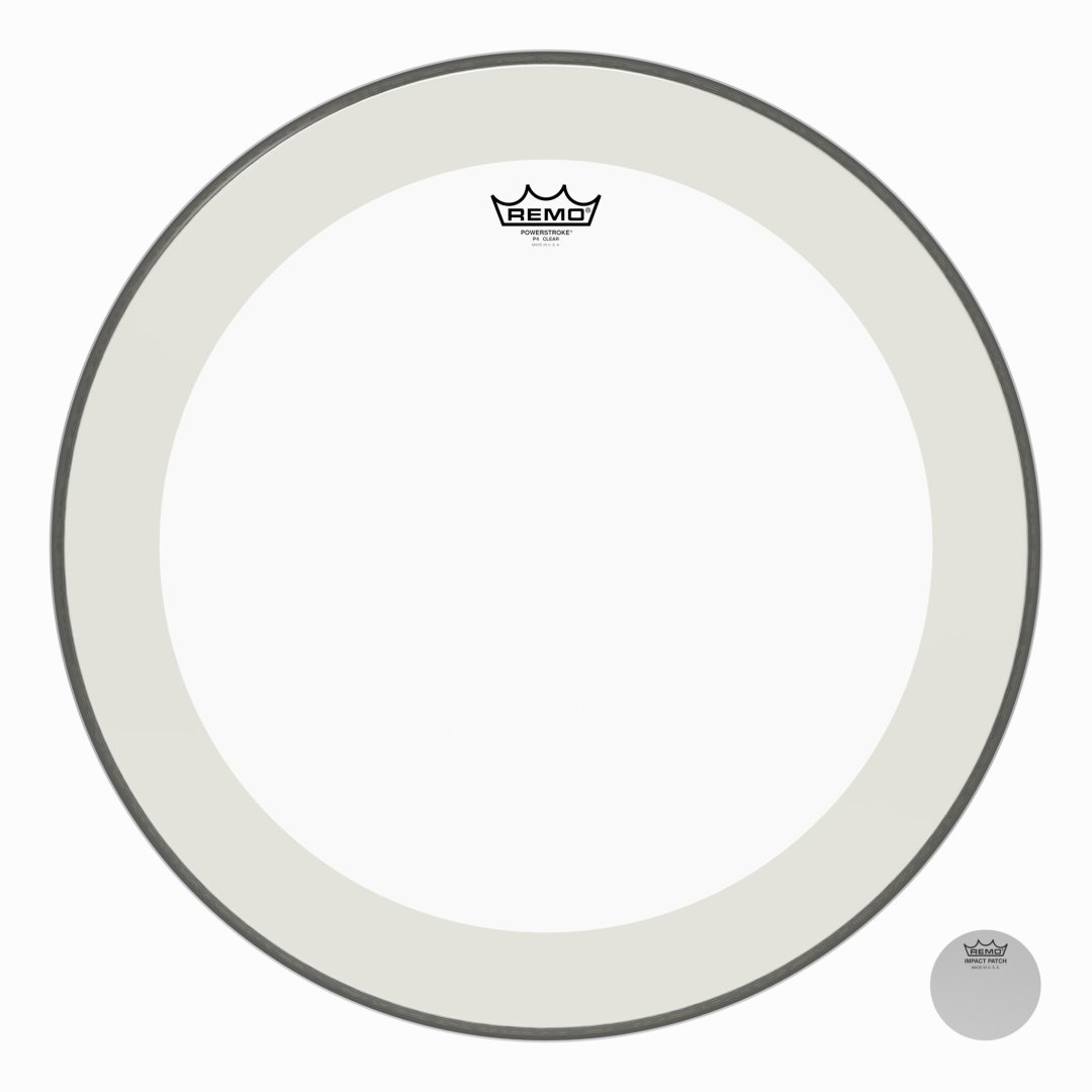 Remo P4-1322-C2 Powerstroke P4 Clear Bass Drumhead. 22"
