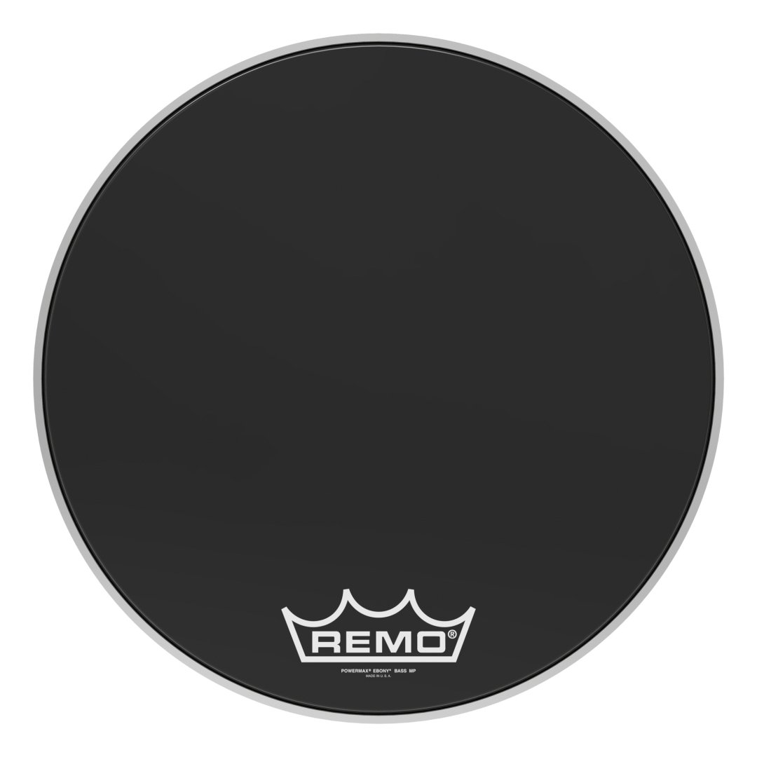 Remo PM-1420-MP Powermax Ebony Crimplock Bass Drumhead. 20"