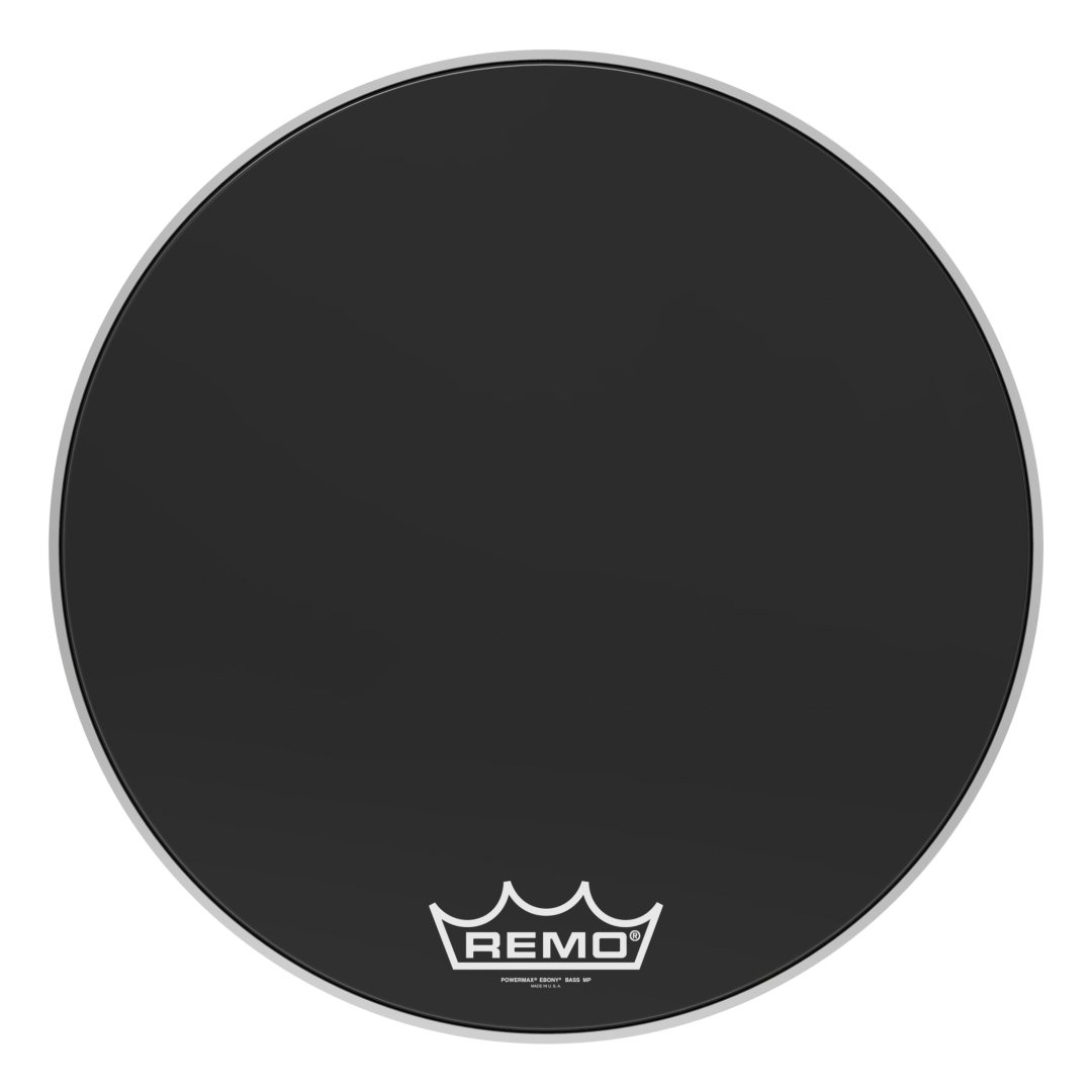 Remo PM-1424-MP Powermax Ebony Crimplock Bass Drumhead. 24"