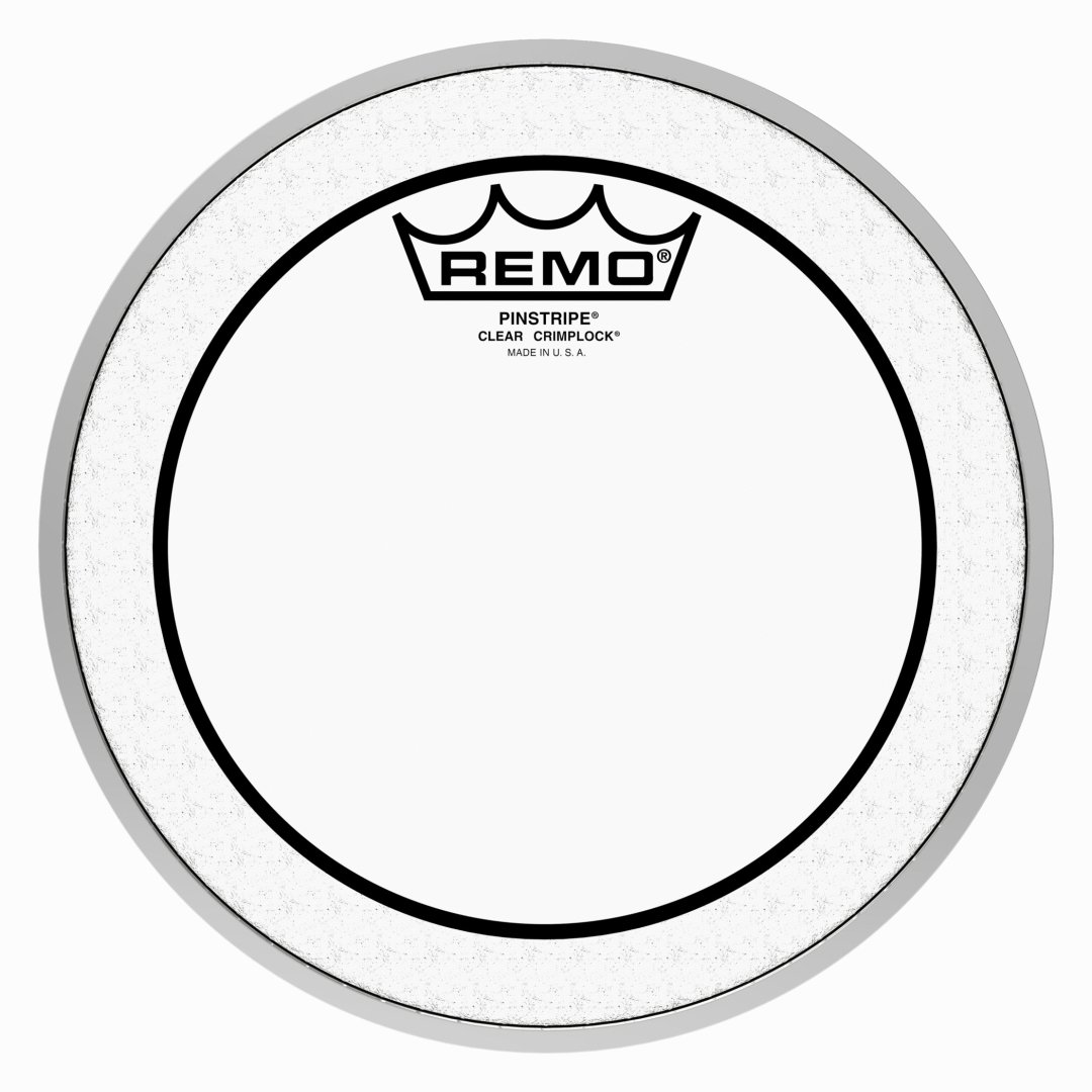 Remo PS-0308-MP Pinstripe Clear Crimplock Tenor Drumhead. 8"