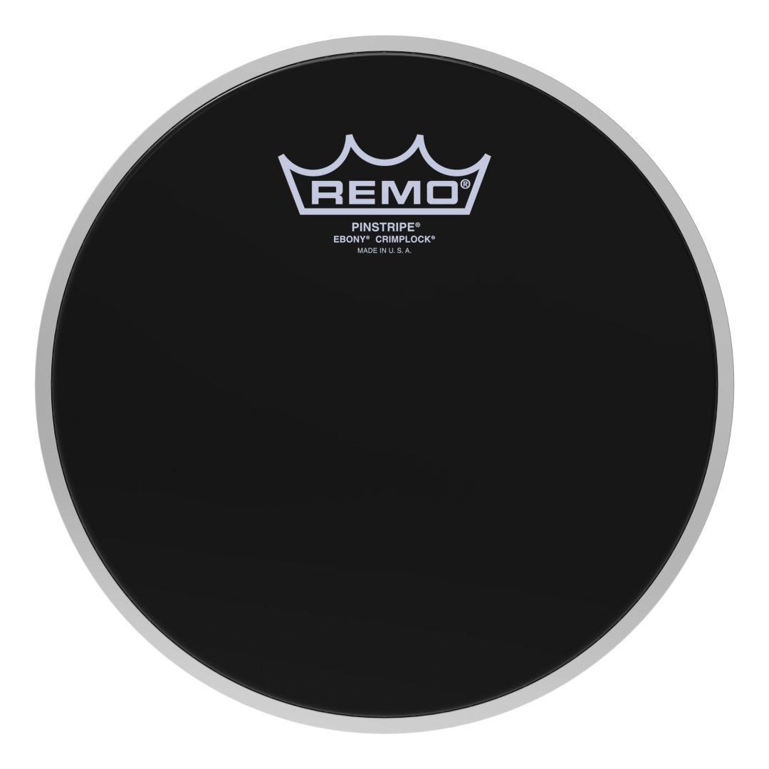 Remo PS-0408-MP Pinstripe Ebony Crimplock Tenor Drumhead. 8"
