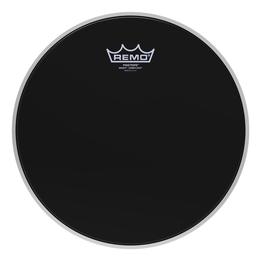 Remo PS-0412-MP Pinstripe Ebony Crimplock Tenor Drumhead. 12"
