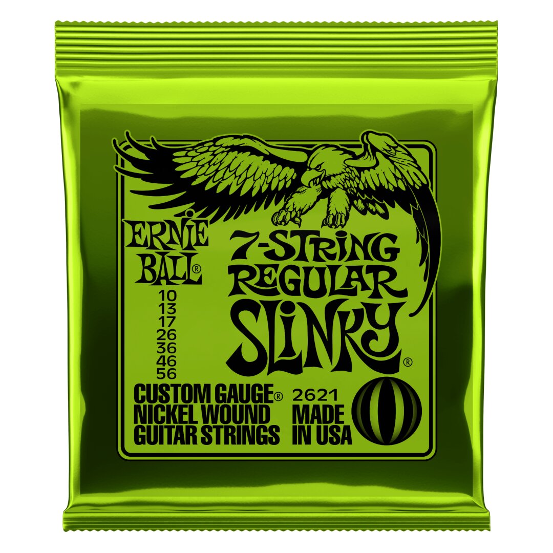 Ernie Ball Regular Slinky 7-String Nickel Wound Electric Guitar Strings 3 Pack - 10-56 Gauge