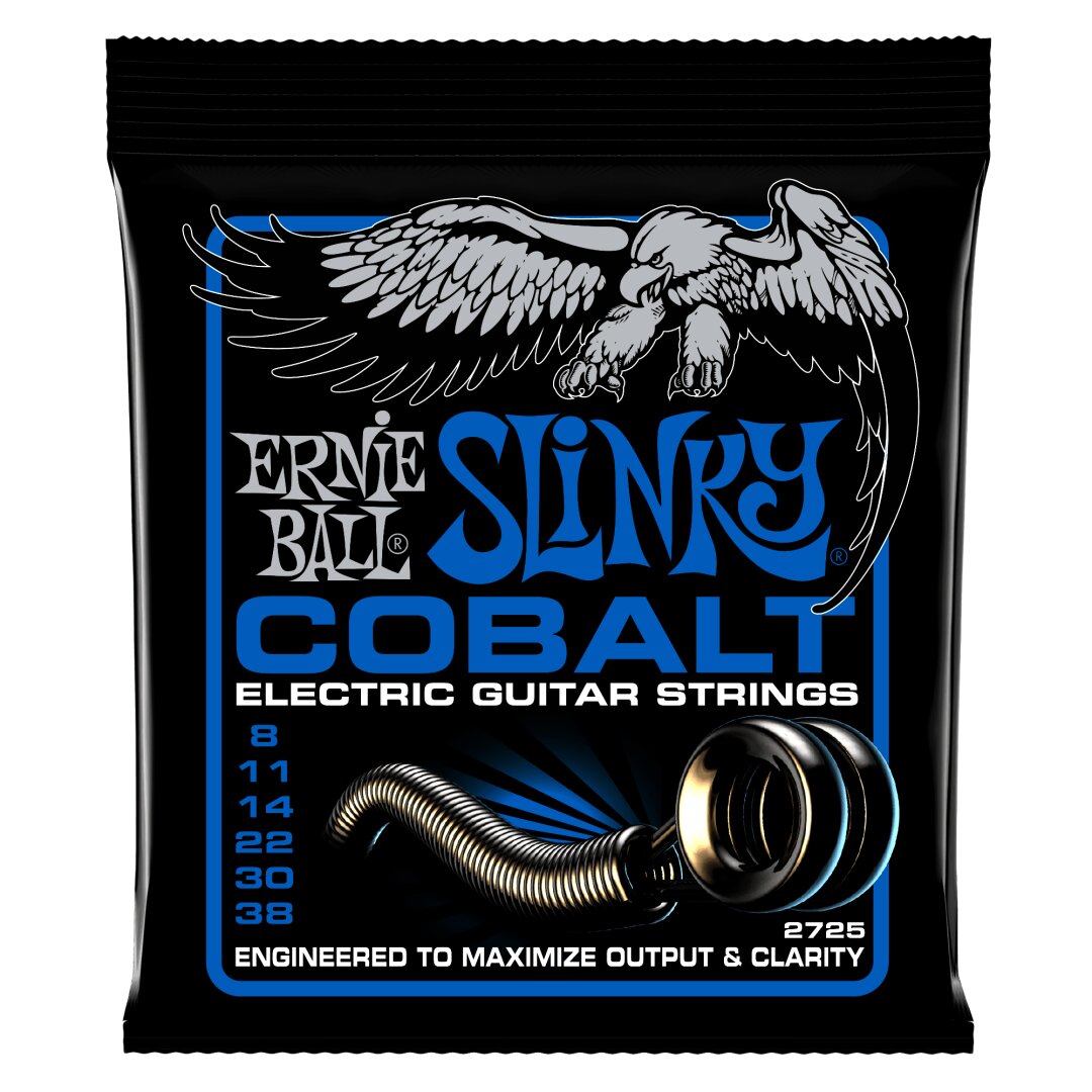 Ernie Ball Extra Slinky Cobalt Electric Guitar Strings 6 Pack - 8-38 Gauge